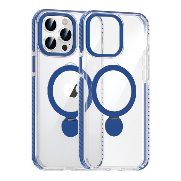 iPhone 14 Pro Cover Ringstativ MagSafe Blå