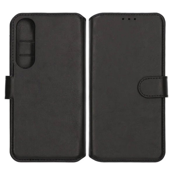 Rvelon Samsung Galaxy S25 Edge Etui 4 Kortlommer Aftageligt Cover Sort