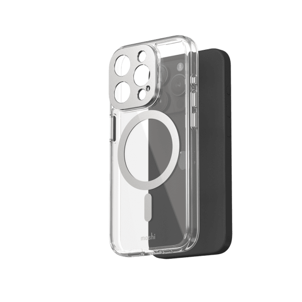 Moshi iPhone 15 Pro Cover iGlaze MagSafe Luna Silver