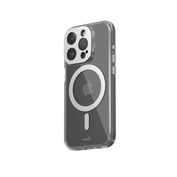 Moshi iPhone 15 Pro Cover iGlaze MagSafe Luna Silver