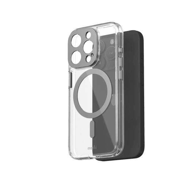 Moshi iPhone 15 Pro Cover iGlaze MagSafe Meteorite Gray
