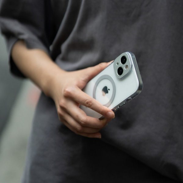 Moshi iPhone 15 Pro Max Cover iGlaze MagSafe Meteorite Grey