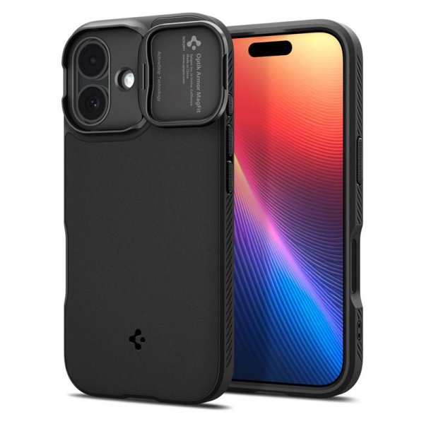 Spigen iPhone 17 Cover Optik Armor MagFit Sort