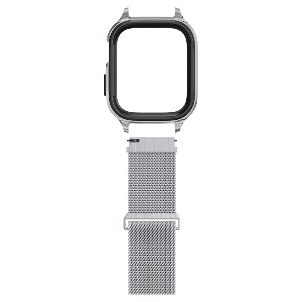 Spigen Apple Watch 45mm Cover med Rem Metal Fit Pro Silver