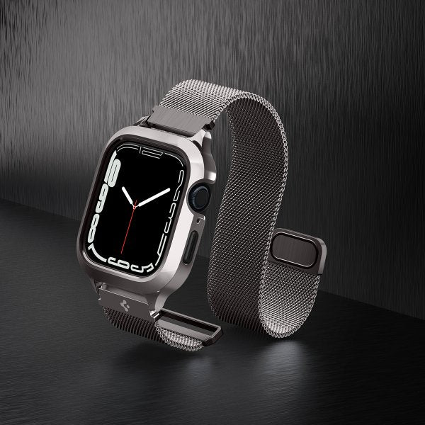 Spigen Apple Watch 45mm Skal med Rem Metal Fit Pro Graphite