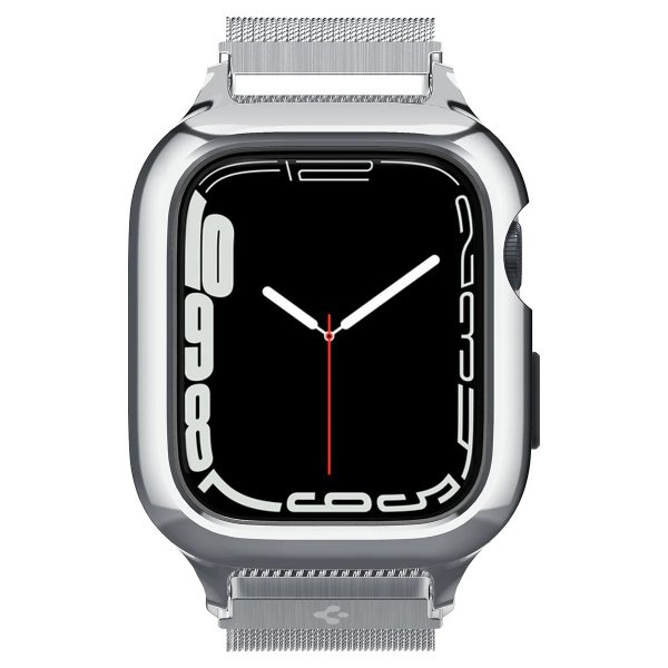 Spigen Apple Watch 40mm Skal med Armbånd Metal Fit Pro Sølv