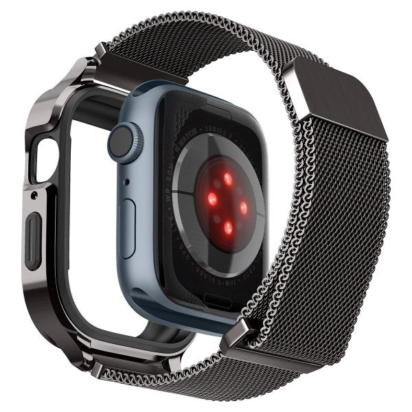 Spigen Apple Watch 40mm Skal med Armbånd Metal Fit Pro Graphite
