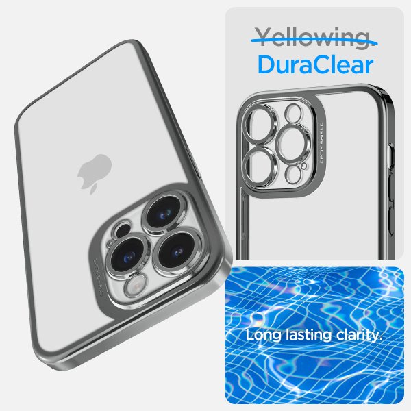 Spigen iPhone 14 Pro Max Cover Optik Crystal Chrome Gray