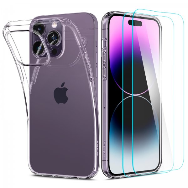 Spigen iPhone 14 Pro Max Cover med Skærmbeskyttelse Crystal Pack Crystal Clear