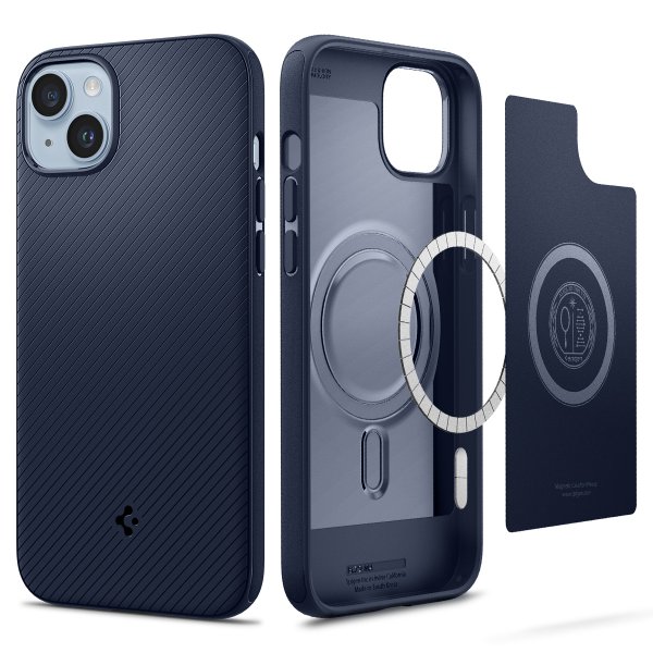 Spigen iPhone 14 Plus Cover Mag Armor MagFit Navy Blue