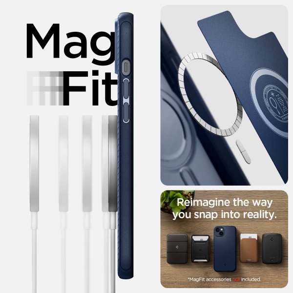 Spigen iPhone 14 Plus Cover Mag Armor MagFit Navy Blue