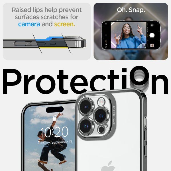Spigen iPhone 14 Pro Cover Optik Crystal Chrome Gray