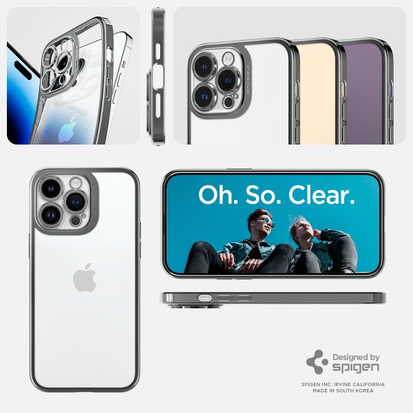 Spigen iPhone 14 Pro Cover Optik Crystal Chrome Gray