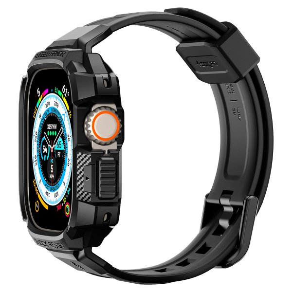 Spigen Apple Watch Ultra Etui og Rem Rugged Armor Pro Sort