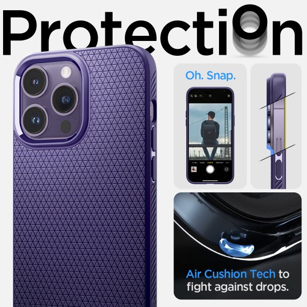Spigen iPhone 14 Pro Cover Liquid Air Deep Purple