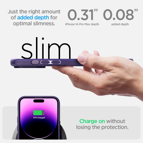 Spigen iPhone 14 Pro Max Cover Mag Armor MagFit Deep Purple