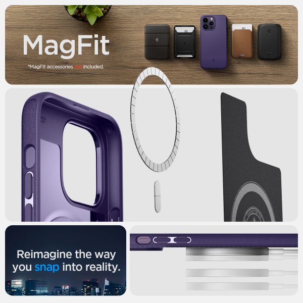 Spigen iPhone 14 Pro Cover Mag Armor MagFit Deep Purple