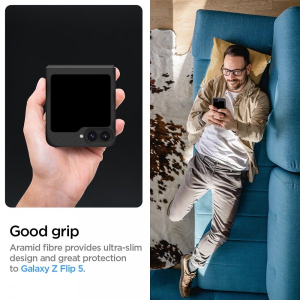 Spigen Samsung Galaxy Z Flip 6/Flip 7 FE Cover Air Skin Aramid Sort