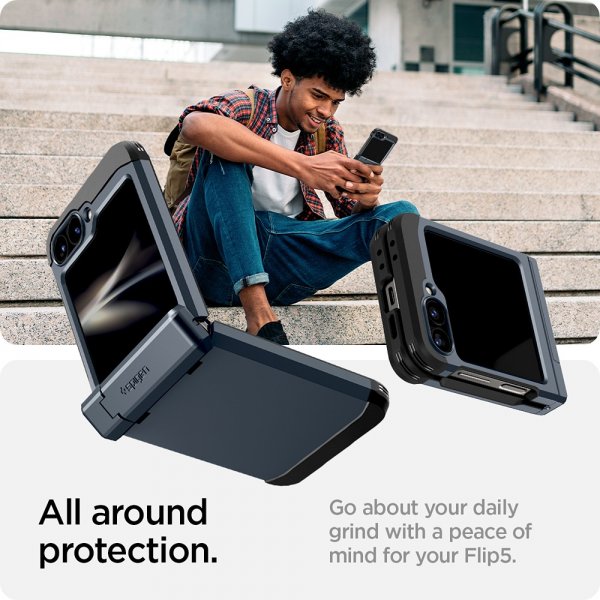 Spigen Samsung Galaxy Z Flip 6/Flip 7 FE Cover Tough Armor Pro Metal Slate