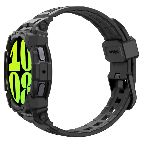 Spigen Samsung Galaxy Watch 7 44mm Armbånd og Skal Rugged Armor Pro Mat Sort