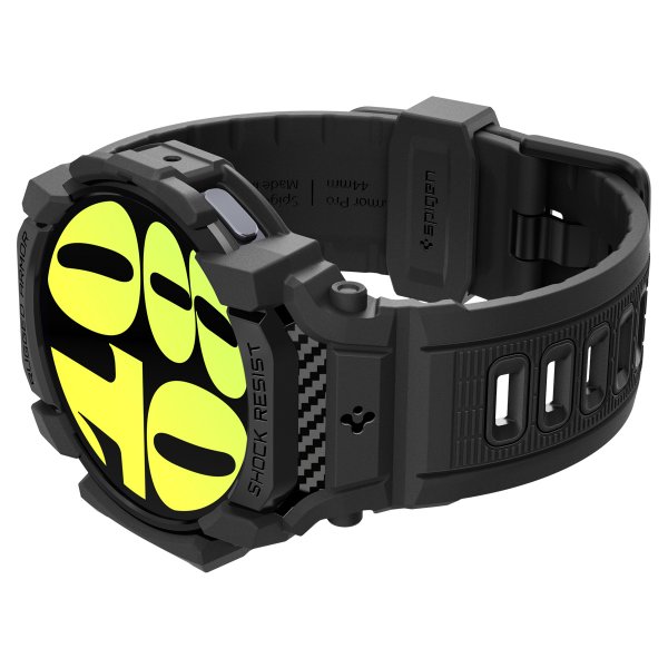 Spigen Samsung Galaxy Watch 7 44mm Armbånd og Skal Rugged Armor Pro Mat Sort