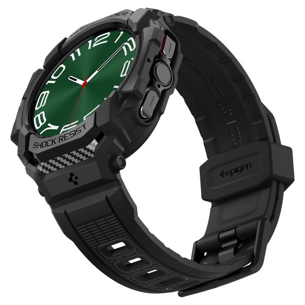 Spigen Samsung Galaxy Watch Ultra Armbånd og Etui Rugged Armor Pro Matte Black