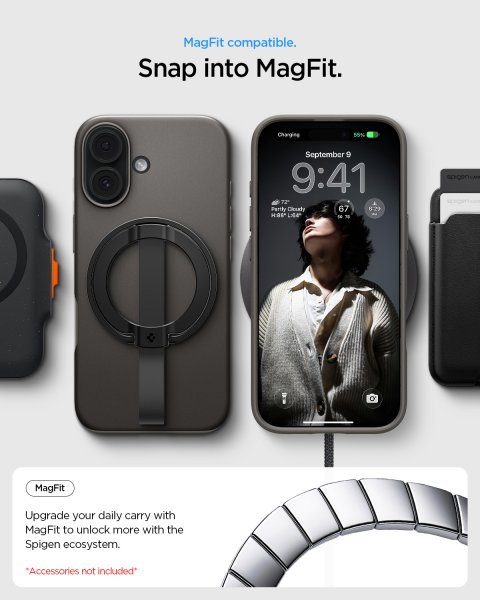 Spigen iPhone 17 Cover Thin Fit MagFit Gunmetal