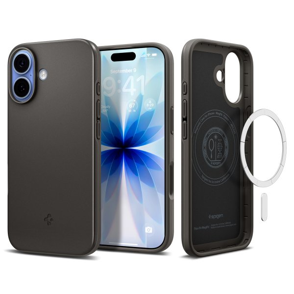 Spigen iPhone 17 Cover Thin Fit MagFit Gunmetal