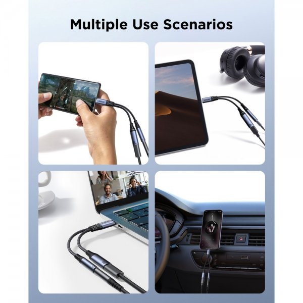 Joyroom Adapter 2-i-1 Audio Adapter USB-C til 3.5mm+USB-C