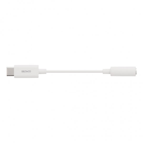 Deltaco Adapter USB-C til 3.5mm Hvid