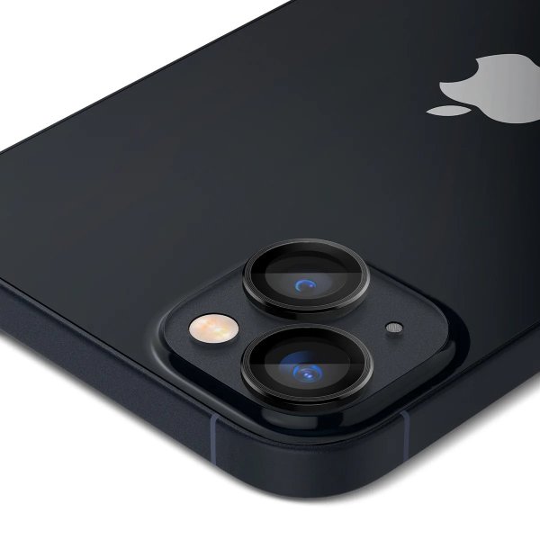 Spigen iPhone 14/15/iPhone 14/15 Plus Kamerabeskyttelse GLAS.tR EZ Fit Optik Pro 2-pak Sort