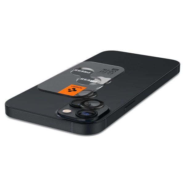 Spigen iPhone 14/15/iPhone 14/15 Plus Kamerabeskyttelse GLAS.tR EZ Fit Optik Pro 2-pak Sort