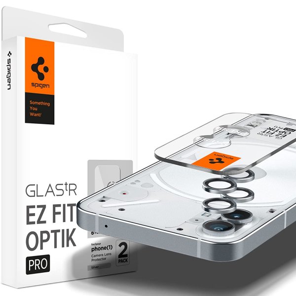 Spigen Nothing Phone (1) Kamerabeskyttelse GLAS.tR EZ Fit Optik Pro 2-pak Sølv