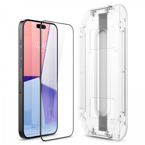 Spigen iPhone 15 Pro Max Skærmbeskyttelse GLAS.tR EZ Fit FC Sort 2-pak