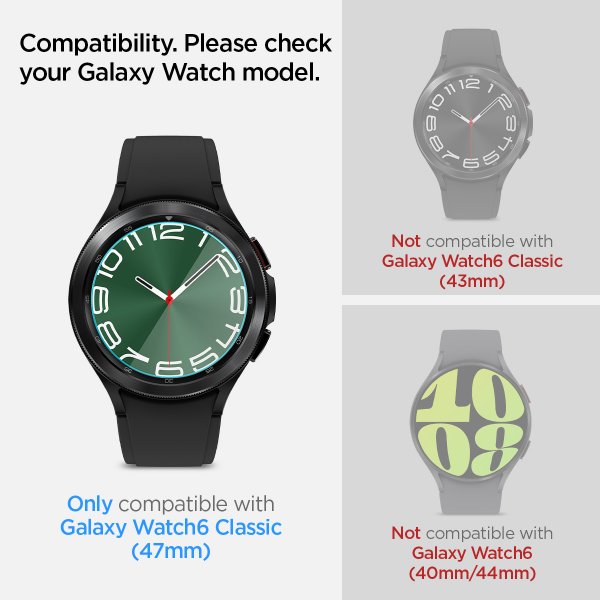 Spigen Samsung Galaxy Watch 6 Classic 47mm Skærmbeskyttelse GLAS.tR EZ Fit 2-pak