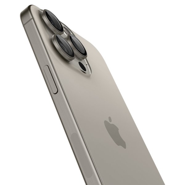 Spigen iPhone 15 Pro/iPhone 15 Pro Max Kamerabeskyttelse GLAS.tR EZ Fit Optik Pro 2-pak Natural Titanium