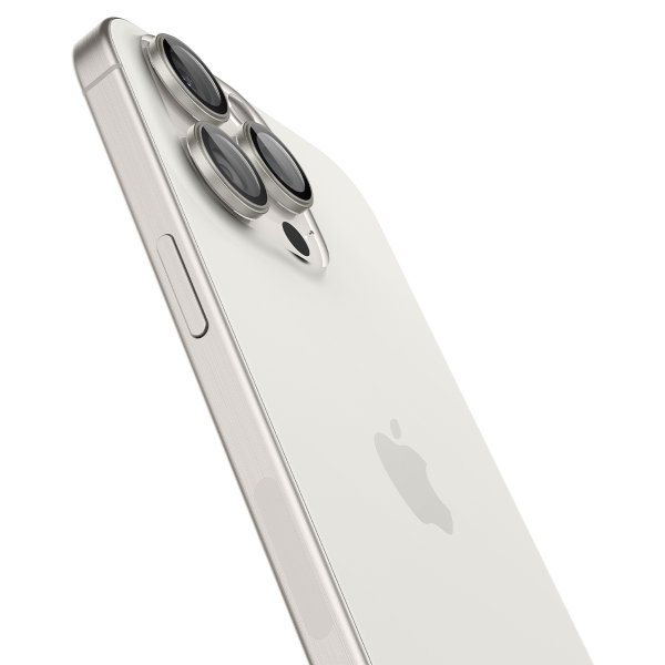 Spigen iPhone 15 Pro/iPhone 15 Pro Max Kamerabeskyttelse GLAS.tR EZ Fit Optik Pro 2-pak White Titanium
