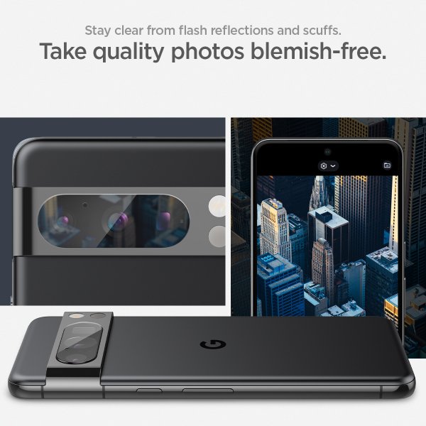 Spigen Google Pixel 8 Pro Kamerabeskyttelsesglas Glas.tR EZ Fit Optik Crystal Clear 2-pak