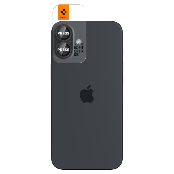 Spigen iPhone 16/iPhone 16 Plus Kamerabeskyttelse GLAS.tR EZ Fit Optik Pro 2-pak Sort