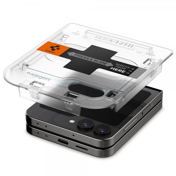Spigen Samsung Galaxy Z Flip 6/Flip 7 FE Skærmbeskytter GLAS.tR EZ Fit 2-pak