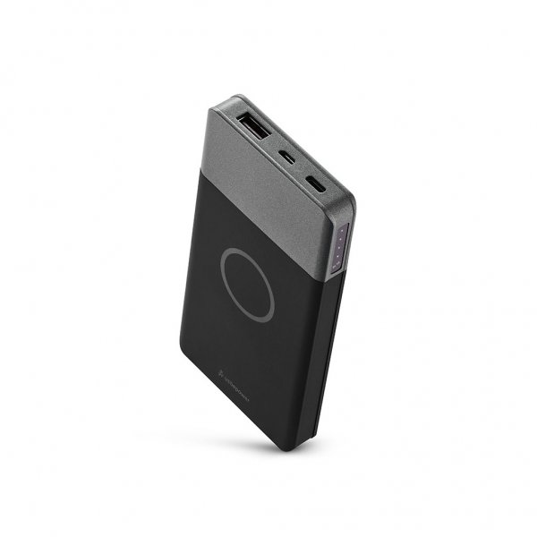 Usbepower AIR Wireless Trådløs powerbank 5000 mAh Mørk Sølv