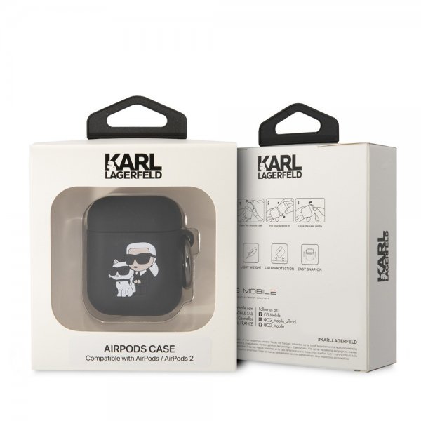 Karl Lagerfeld AirPods 1/2 Cover 3D Logo Sort