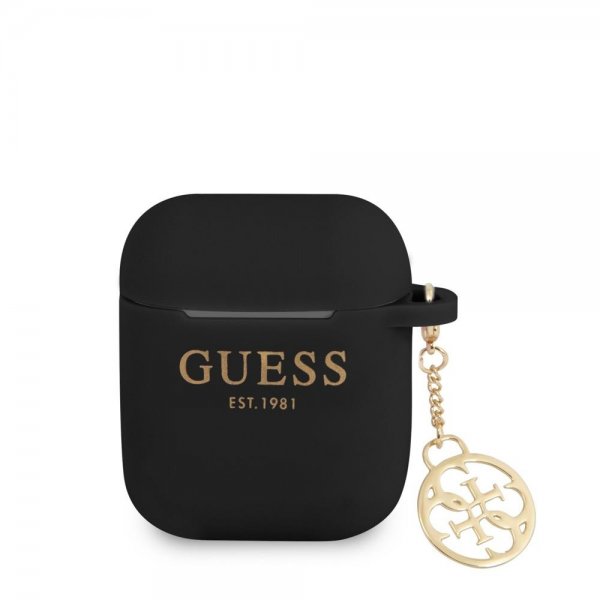 Guess AirPods 1/2 Cover Classic Logo 4G Charm Sort