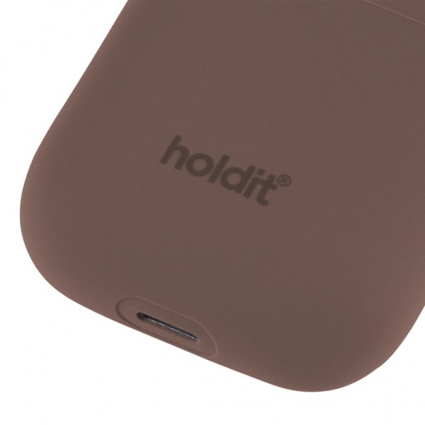 holdit AirPods (1/2) Silikoneetui Nygård Dark Brown