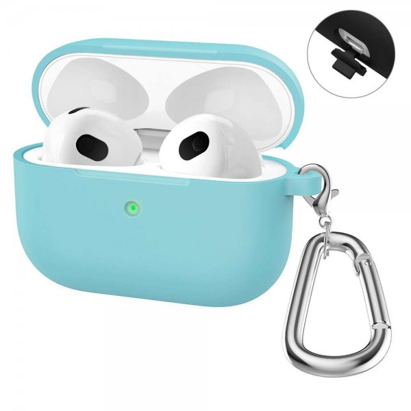 Enkay AirPods 3 Etui Silikone Karabinhage Cyan
