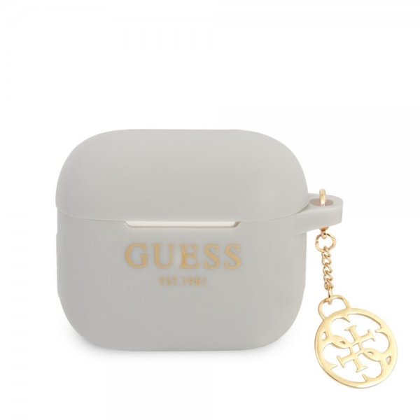 Guess AirPods 3 Etui Classic Logo 4G Charm Grå