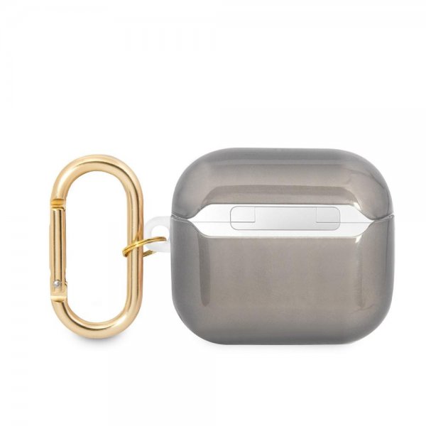 Guess AirPods 3 Etui Printed Stripe & Gold Hook Sort