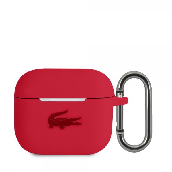 Lacoste AirPods 3 Cover Liquid Silikone Glossy Logo Rød