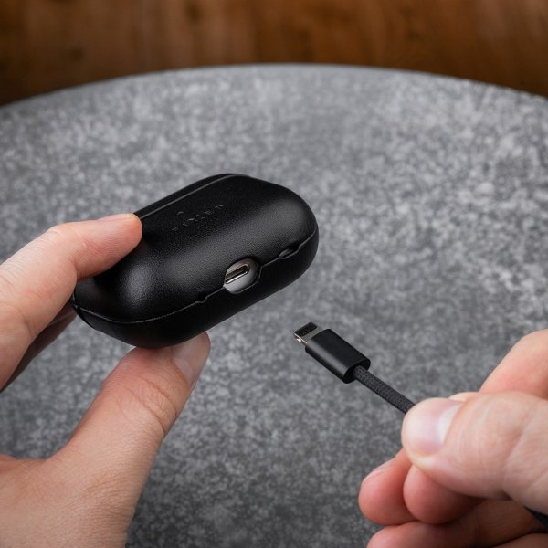 Faste AirPods 3 Cover PodsLeather MagSafe Sort
