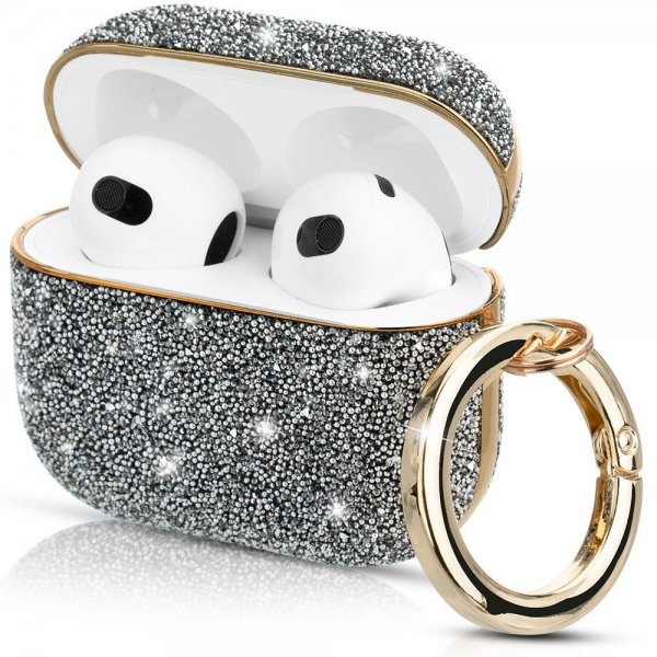 Kingxbar AirPods 3 Etui Rhinsten Sølv